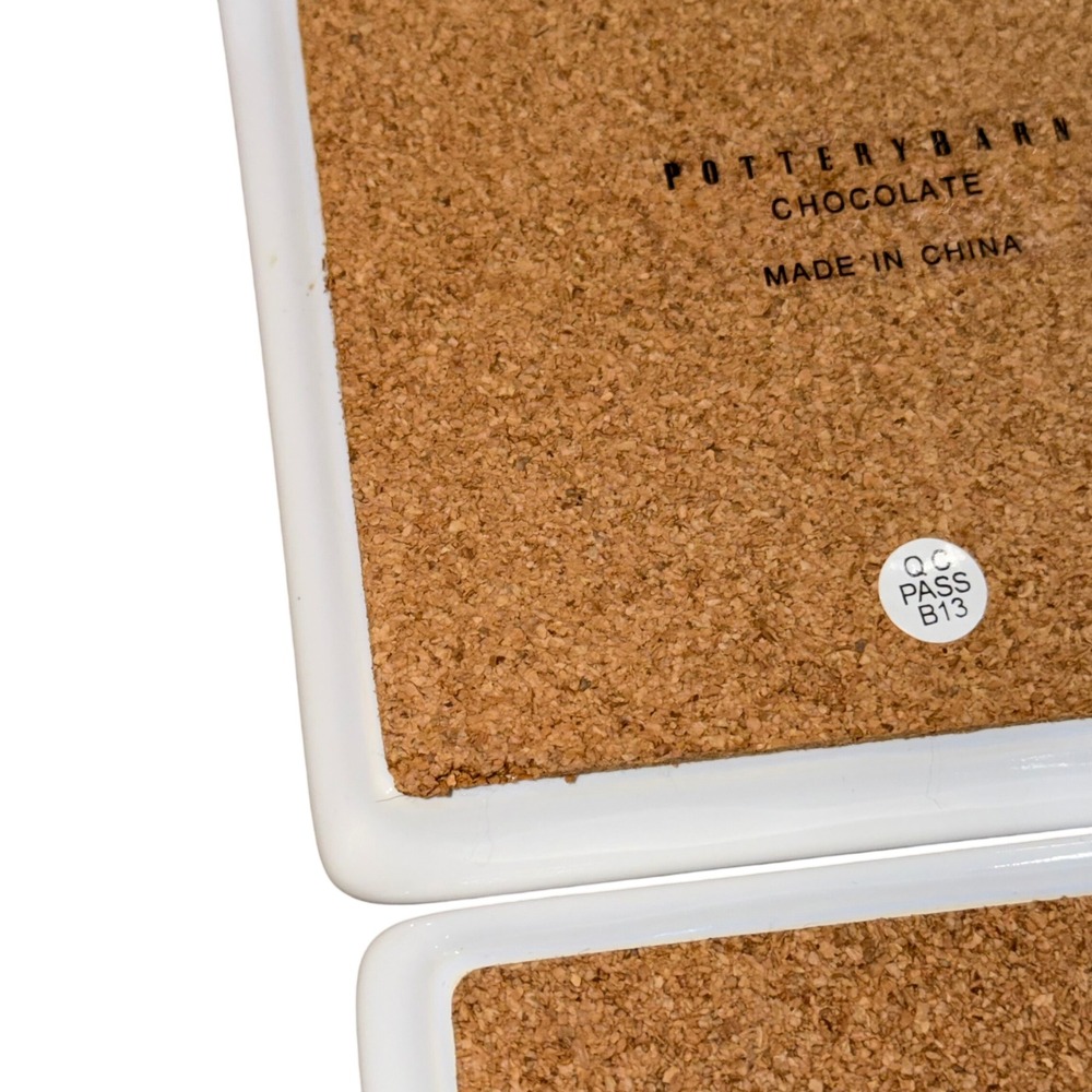 Pottery Barn Chocolate Delespaul-Havez Ceramic Coaster Set of 4‎ Vintage French - Picture 3 of 6